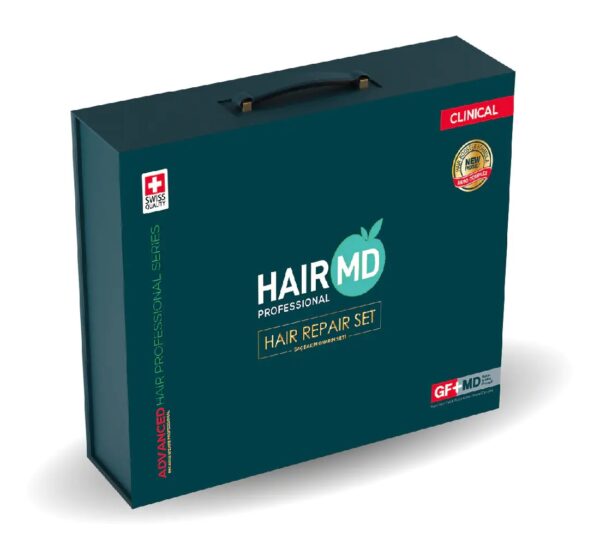 HairMD Repair Set 3 months – complete hair growth kit HairMD Clinical Hair Complex Serum for hair regrowth HairMD Repair Shampoo for anti hair loss and scalp care HairMD Spray Serum – daily scalp revitalizer HairMD Plus Food Supplement tablets for hair health HairMD Hair Repair Kit – 3 month intensive treatment HairMD hair restoration products for thicker stronger hair