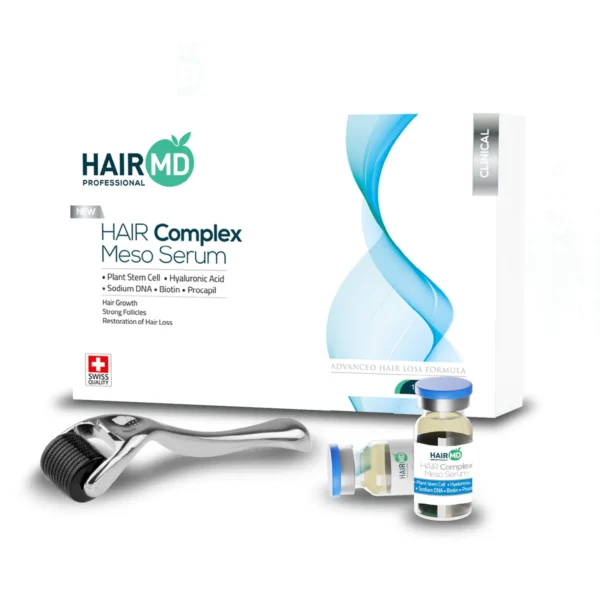 Hair growth serum with dermaroller – HairMD Meso Serum 10x with Dermaroller – complete set HairMD Meso Serum 6ml ampoules – intensive follicle treatment Dermaroller for hair regrowth – scalp stimulation tool HairMD Hair Growth Kit – 10x meso serum + dermaroller Anti hair loss mesotherapy set – HairMD serum and dermaroller